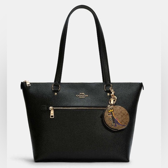 Coach X Jean Michel Basquiat Circular Coin Pouch In Signature Canvas Purse Charm - Picture 2 of 11